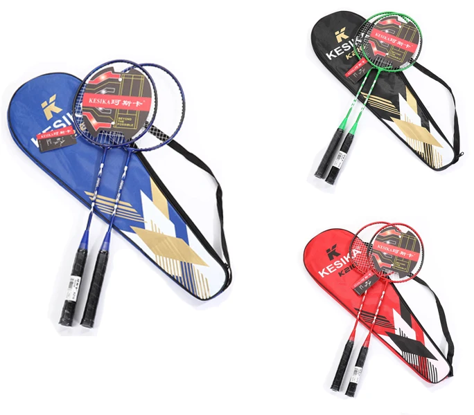 

2pcs professional badminton racket set waterproof double layer badminton racquet iron alloy play badminton, Red,blue,black