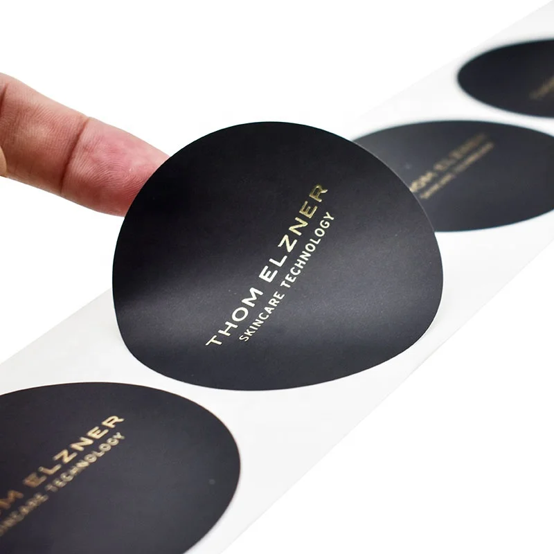 

Gold Foil Round Sticker Custom Printed Logo Adhesive Sticker