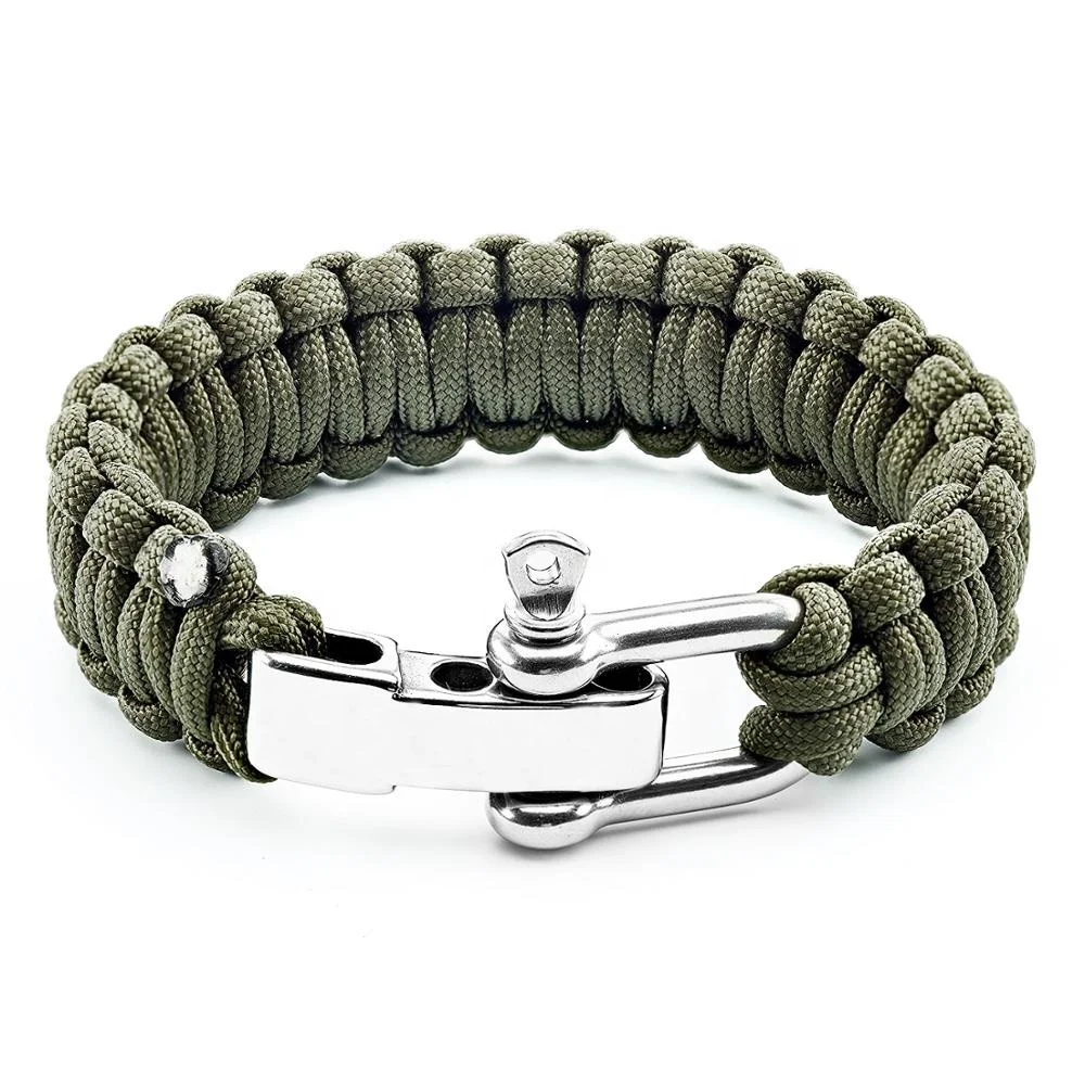 

over 300 Colors Survival Items Set Women Men Luxury Adjustable Bracelet, Black, military green,camo