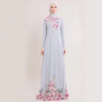 

High quality new fashion design modern Women clothing flower print modern muslimah abaya dress jubah