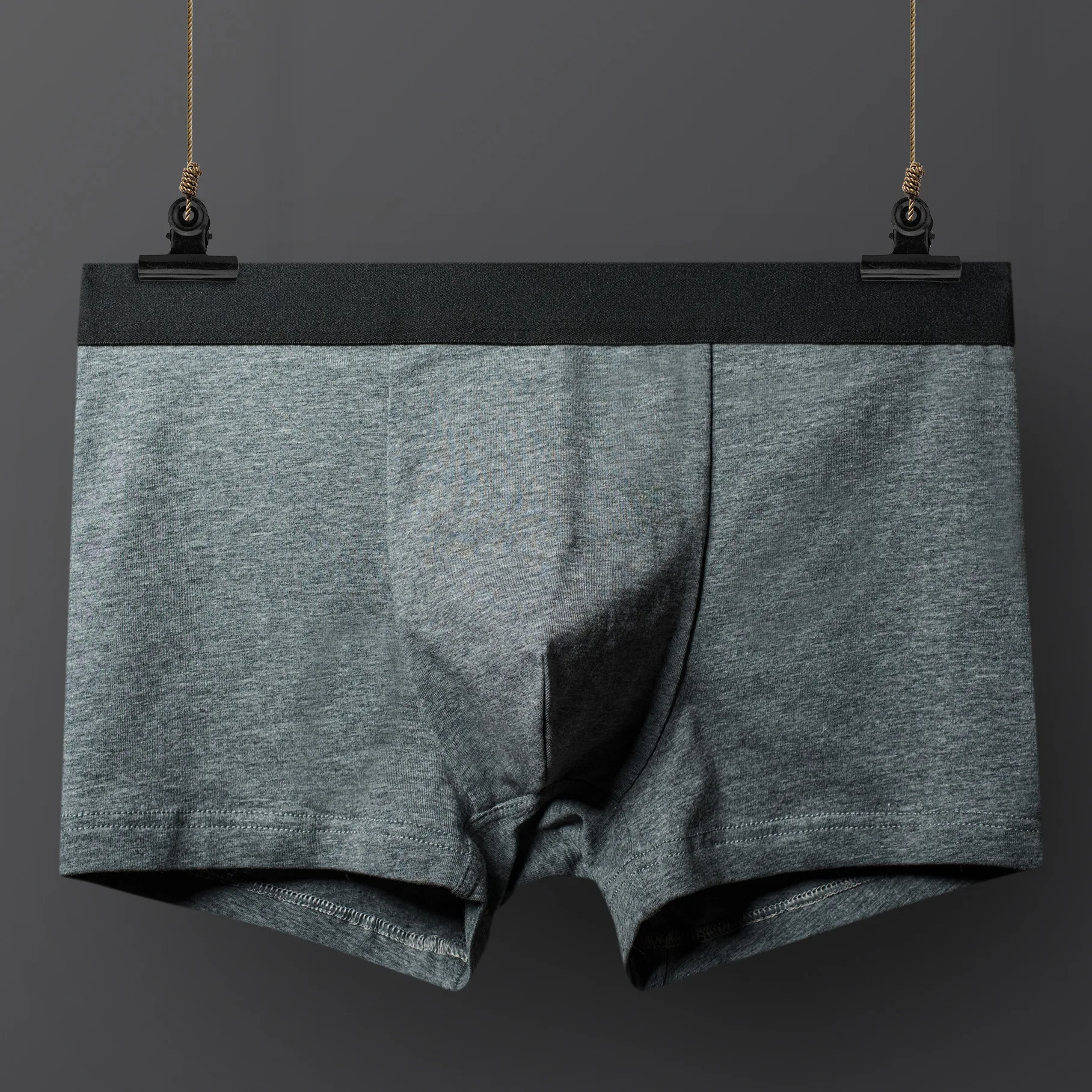 Custom Logo Mens Underwear Boxer Shorts Solid Soft Cotton 3d Stereo ...