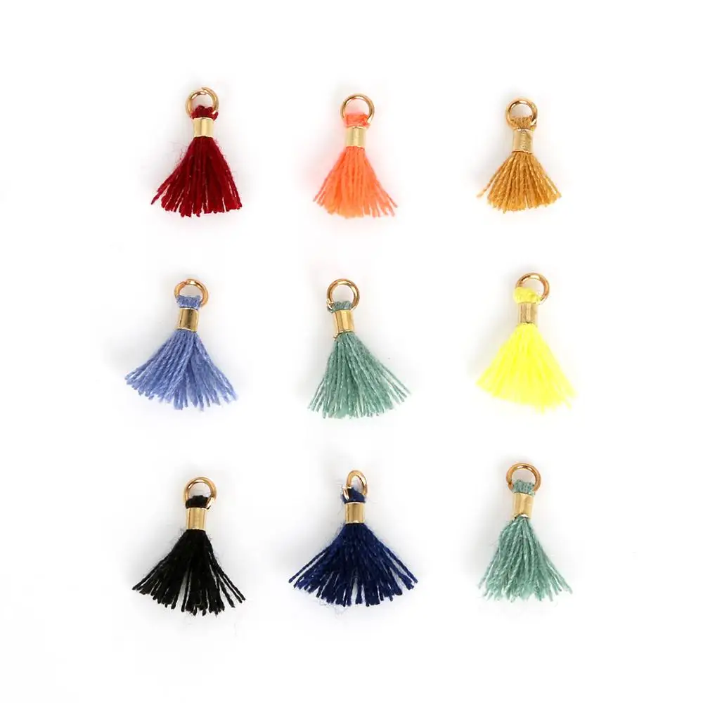 

Wholesale 10pcs/bag Cotton Small Mini Tassel for DIY Jewelry Making Earring Findings Clothes Home Decoration Accessories, Multi