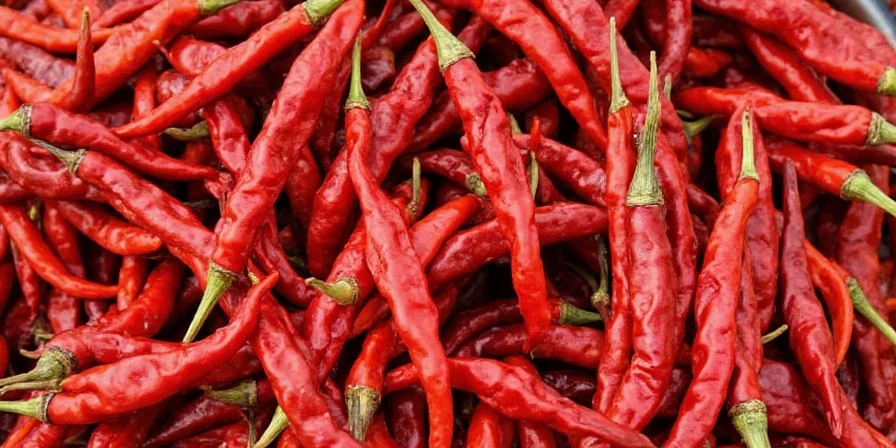 Well-Stocked Spice Shelf with Dried Chilies
