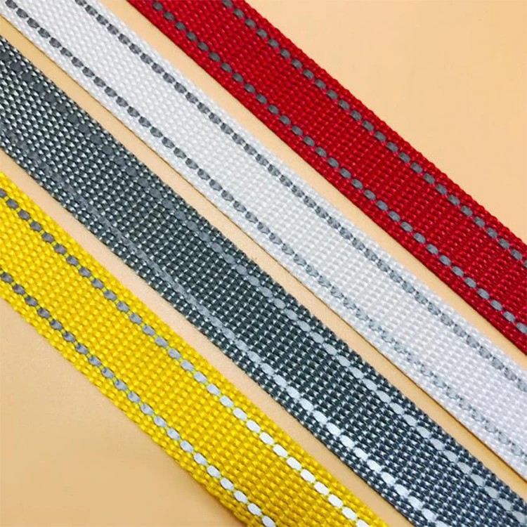 

High Quality 2CM 2.5CM Reflective Webbing Reflective Tape For making dog collar and leash ,reflective nylon webbing, Customized colour