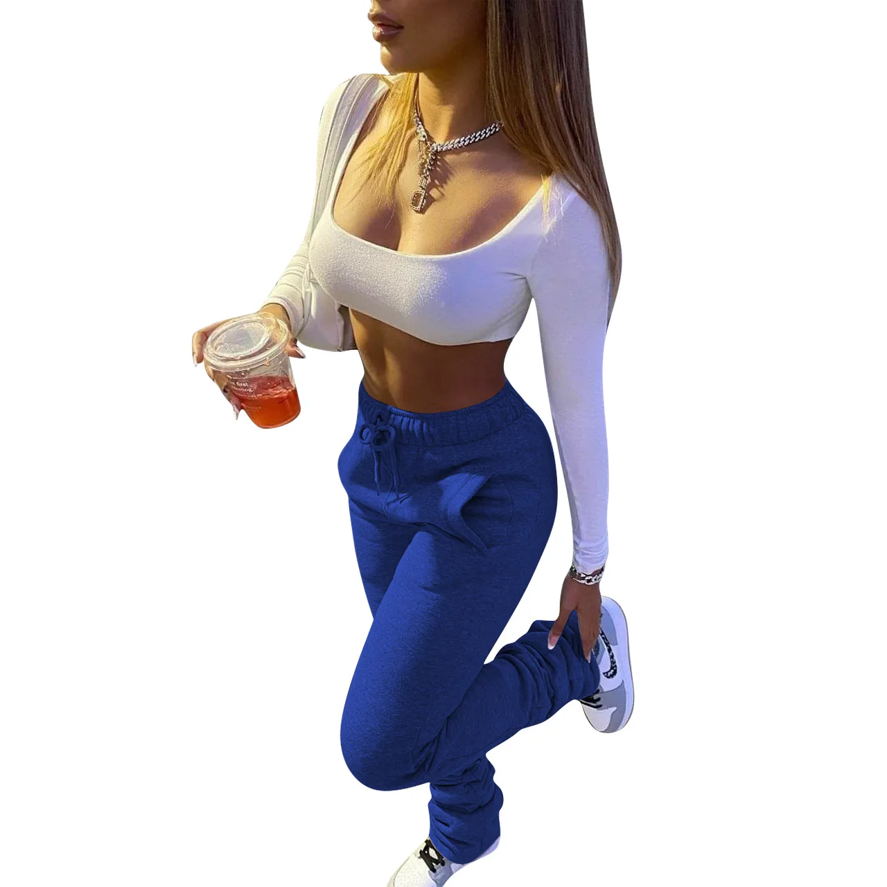 
2020 new custom large size yoga sports pants stacked pants leggings women 