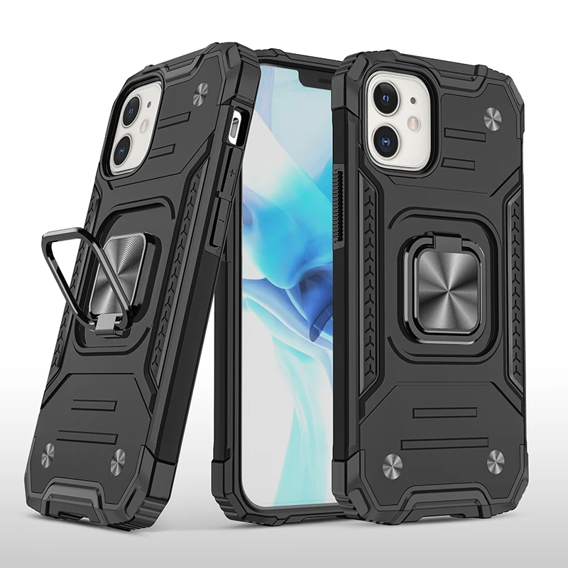 

Ring Kickstand Metal Bracket Phone Case for iPhone12 Armor Phone Case for iPhone 12 12mini Pro Max, 7 colors