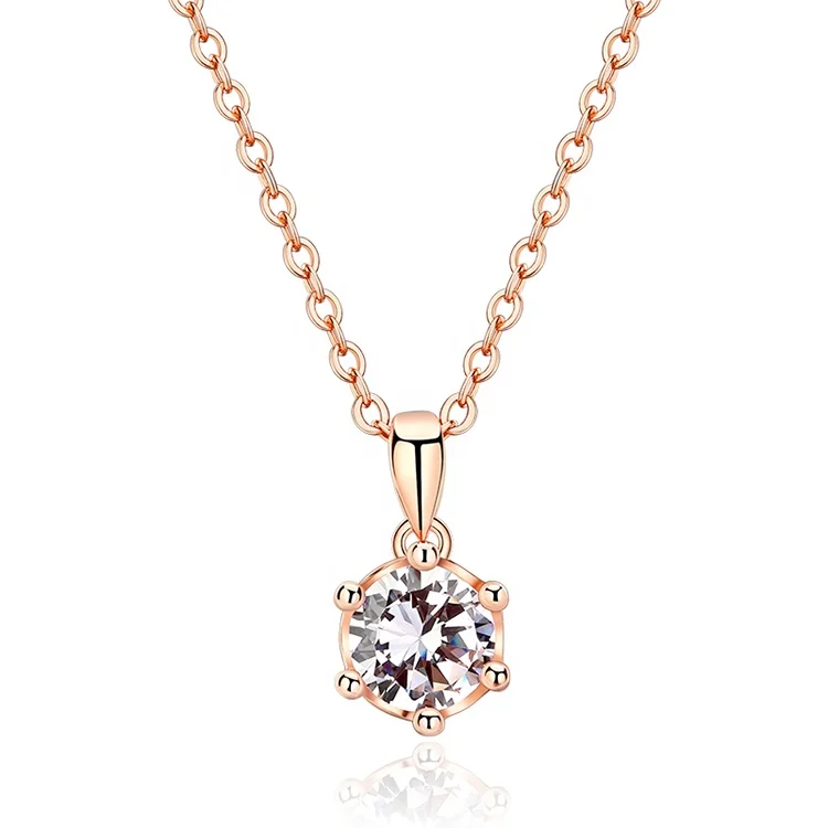 

Dropshipping Quality Fashion Adjustable Luxury Necklaces Rose Gold Plated Necklace 925 Sterling Silver Jewelry