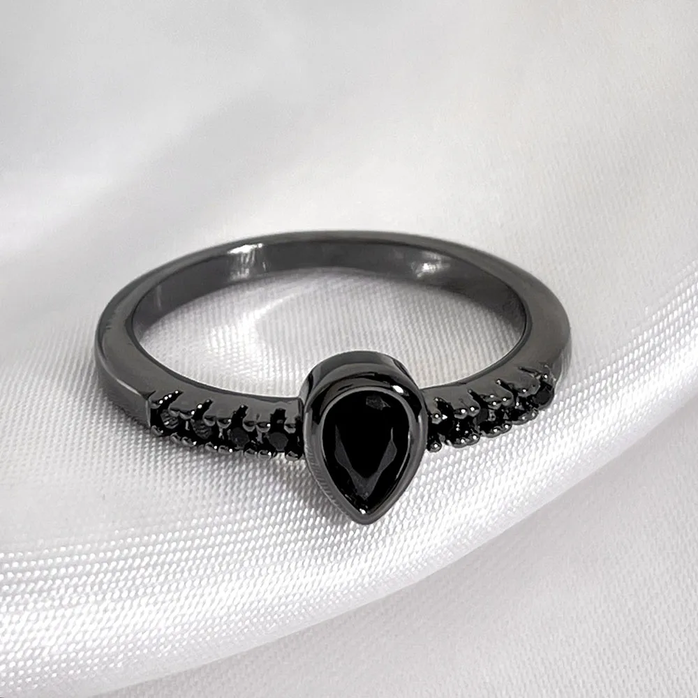 Custom Statement Chunky Designer Black Gold Plated Cubic Zirconia Ring for Men