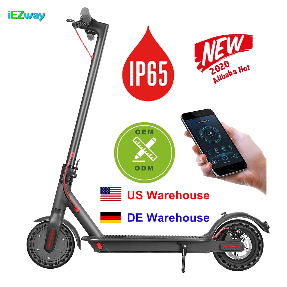 

2021 iEZway Original DDP Drop Shipping USA UK EU Warehouse 350W 10.7AH Two Wheel Foldable Adult Electric Scooter