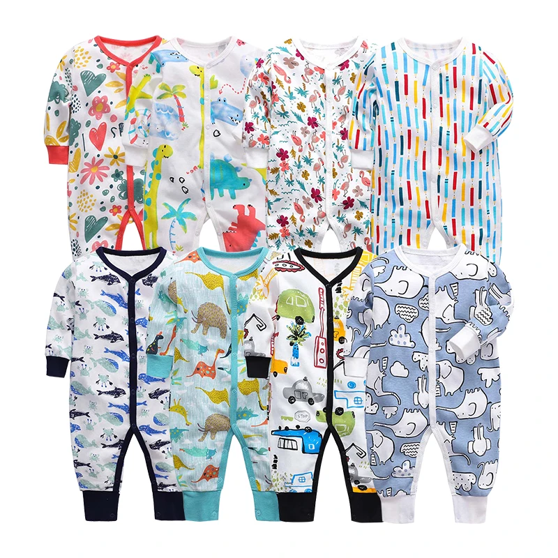 

HOT Sale Baby Romper Newborn Clothes Footless Pajamas 190G Cotton Baby Boys Girls Clothes Dropshipping