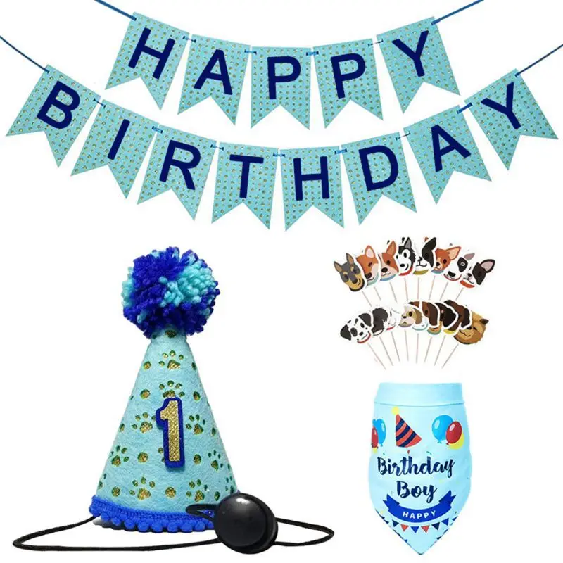

Pet birthday supplies set number with bow tie skirt cat dog clothes dress dog birthday hat bow ties for dogs birthday set