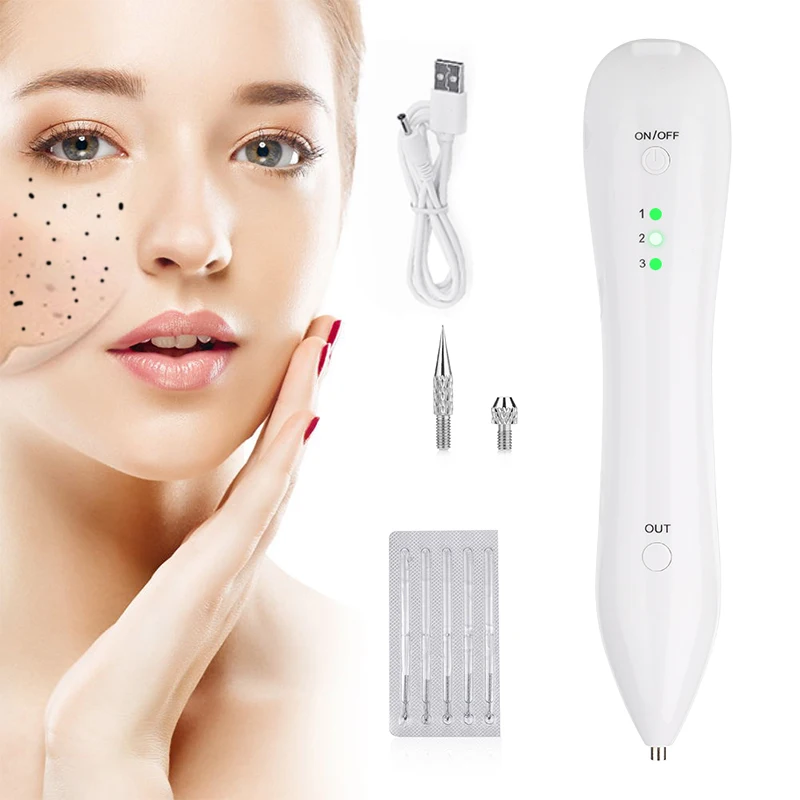 

Beauty Laser Freckle Removal Machine Skin Mole Dark Spot Remover Face Wart Tag Body Nevus Tattoo Granulation Remove Pen, Gold