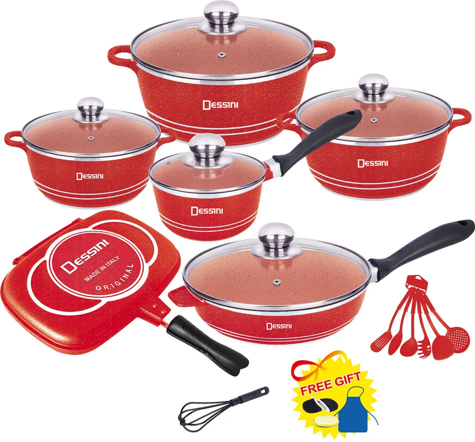 

wholesale cost cooking pot cheap non stick prestige kitchenware and cookware sets, Customized color
