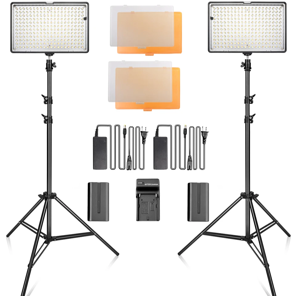 

Led video light Kit 240 LED photography Lighting Dimmable Ultra High Power Panel Digital Camera DSLR Camcorder with light stand