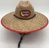 New arrival customer's logo brands mat grass wide brim Cowboy straw hats lifeguard hat