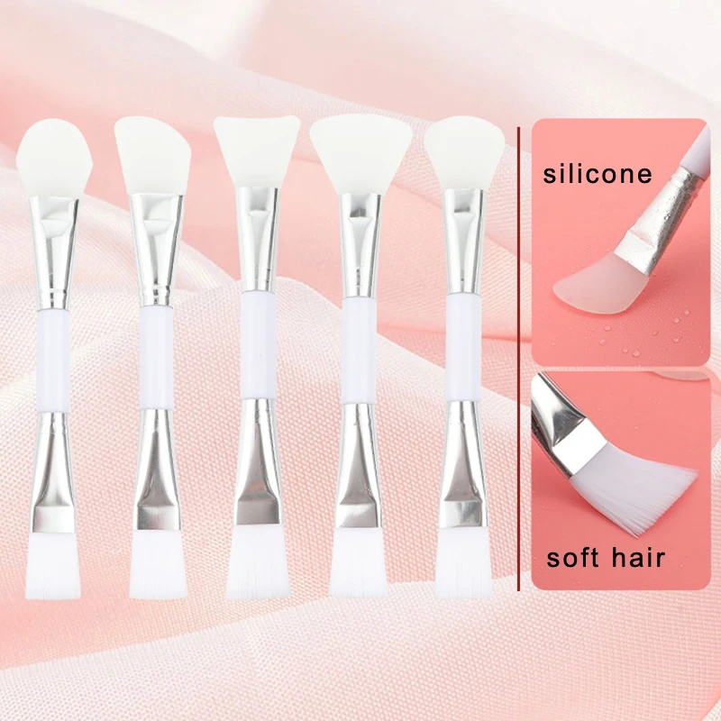 

wholesale professional you own brand double end oem mud taklon mask brush set, White