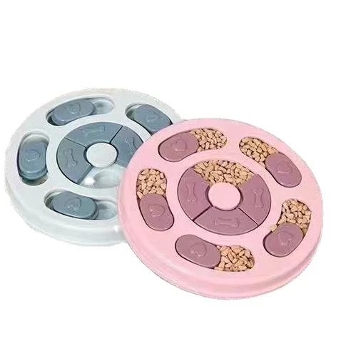 

New Design Pet Toys IQ training Food Puzzle Feeding Plate Dog Cat Toy, Blue, pink, green