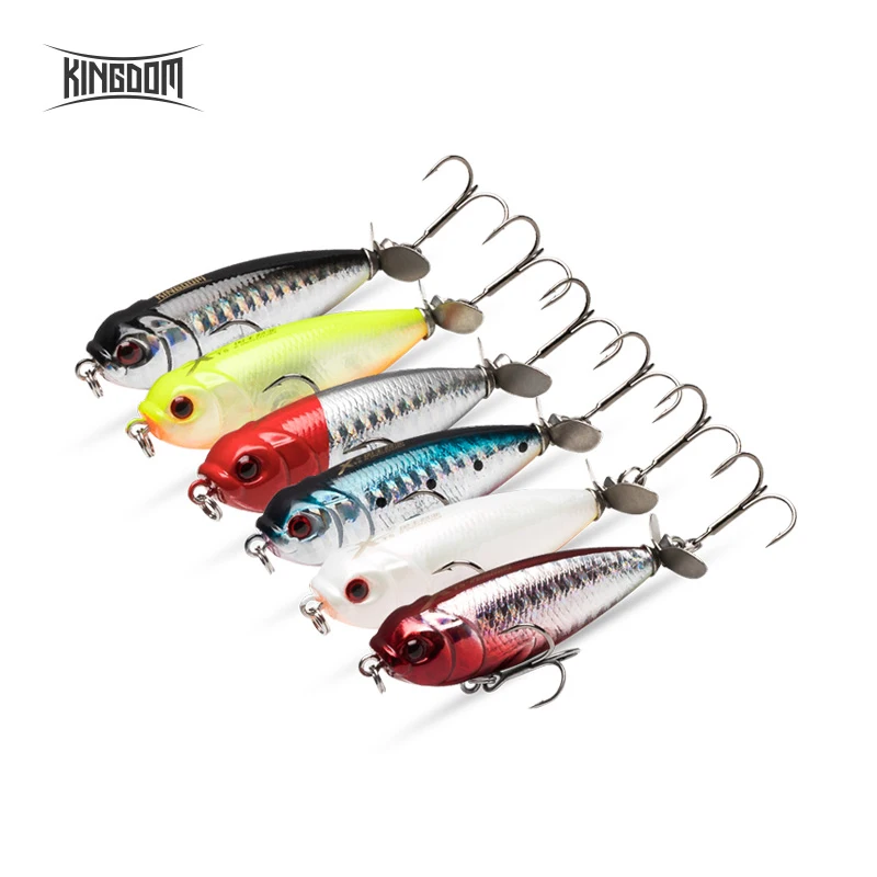 

Kingdom Spinning fishing Lures 5.5cm/8.8g Wholesale price Pencil Baits Plastic artificial Hard Bait Spinner Tail