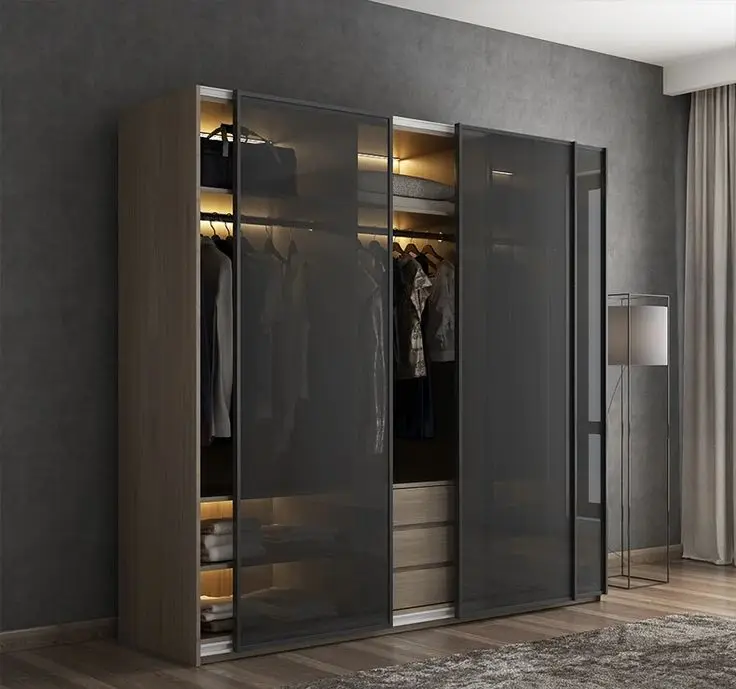 Walk In Closet Modern Personal Residential Customization Clear Glass Door Wardrobe