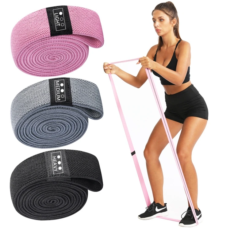 

Fitness Set Resistant Gym Long Fabric Yoga Band Latex Hip Loop Custom Elastic Resistance Bands, Gray black purple pink