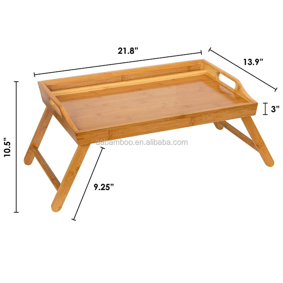 Bamboo Wooden Laptop Bed Serving Tray With Folding Legs Buy Serving