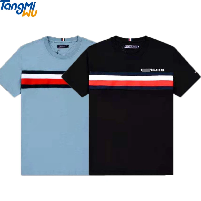 

Factory wholesale custom printing fashion best quality 100% cotton elastic breathable summer casual brand t shirt men