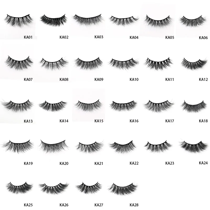 Hand Made Full Strip False Natural Private Label Wispy Fluffy Dramatic Volume Lone Cruelty 25mm Mink Eyelashes With Packing Box