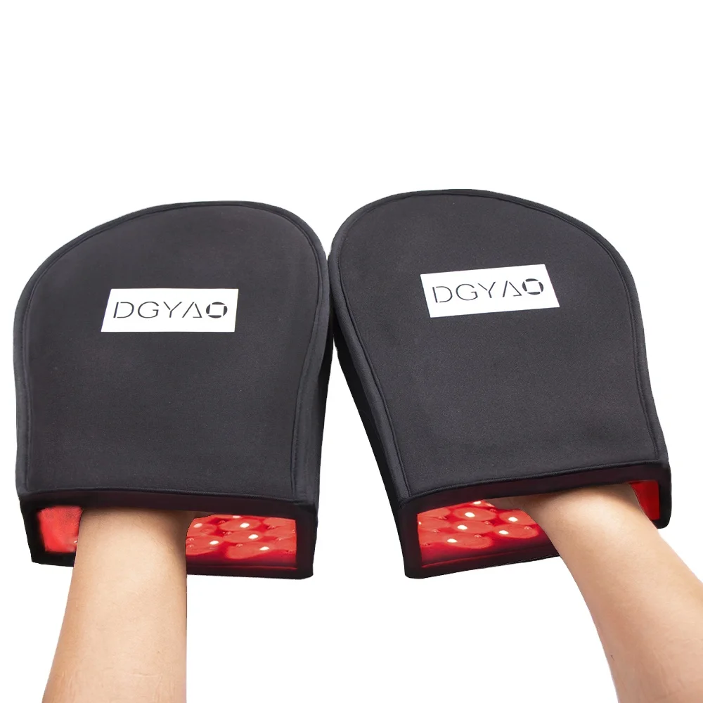 

DGYAO DIP LED 660nm Red Light 880nm Hand Pad Device Infrared Light Therapy for Pain Relief Mitten Home Use (2 Pads Set)