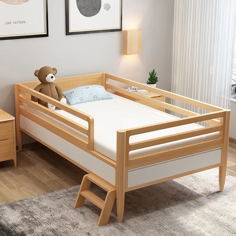product-BoomDear Wood-Modern Simple Style Solidoak wood kids wooden cot sleeping bed for children be-1
