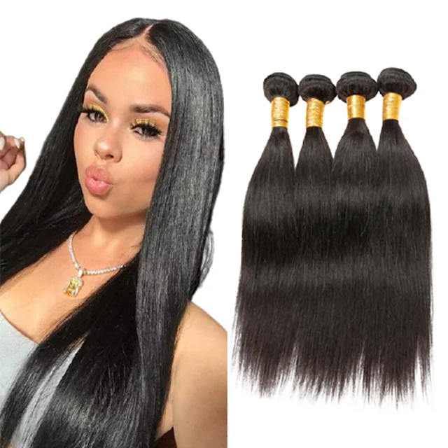 

Long Lasting Soft Hair Weaving 100% straight Human Hair Cuticle Aligned mink Virgin Brazilian human Hair bundles wholesale, Natural color, other colors are available