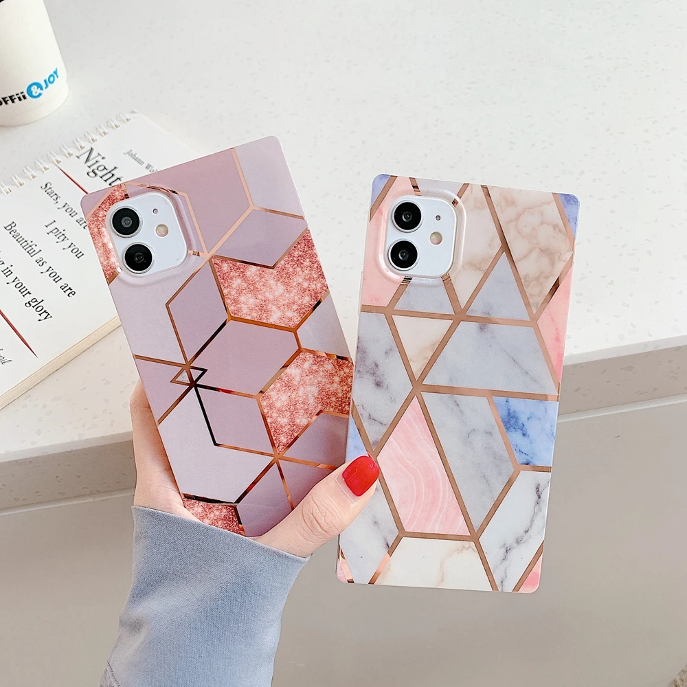 

Trendy New for Apple for iPhone11 Phone Case Se 7/8 6s Plus Xr Xs Max Luxury Square Shaped Cases Match for Airpods 1 2 Skin Case