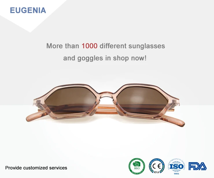 EUGENIA 2020 Mini Small Fashion Shape designer branded promotional sunglasses from China sun glasses manufacturers