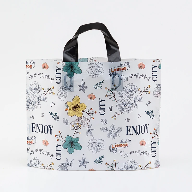
Customized Logo Printing PE Plastic Tote Shopping Bag 
