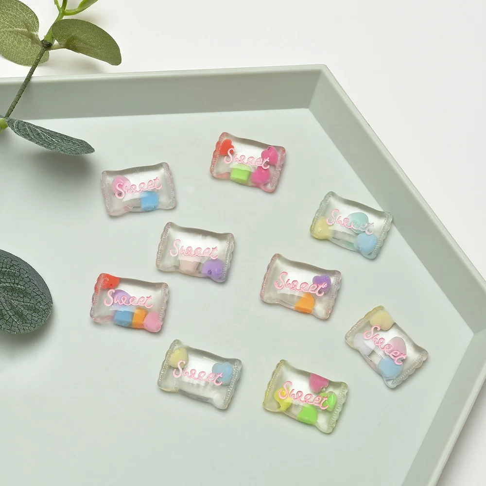 

Sweet Candy Resin Simulation charms Cute Transparent DIY earring keychain Jewelry making Accessories, Picture