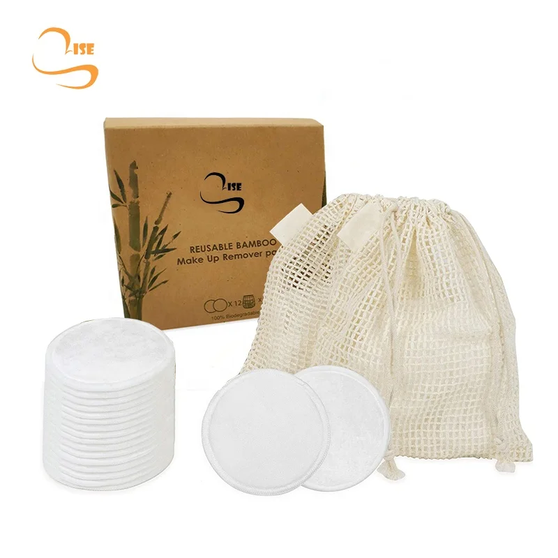 

3.15" Zero Waste Reusable Bamboo Makeup Removal Pads Eco-friendly Soft Girls Facial Rounds Wipes