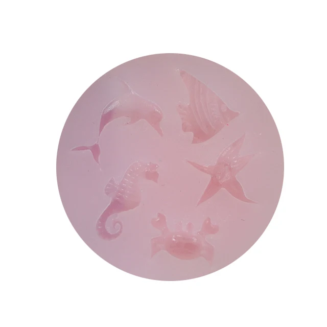 

DIY silicone resin ocean chocolate molds crabs dolphins seahorse starfish cake fondant mold, Pink