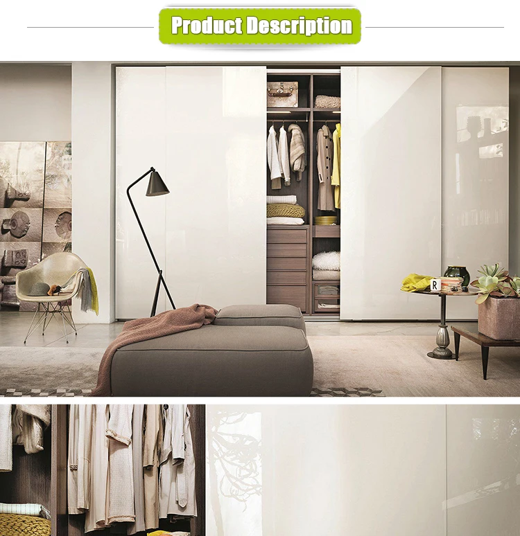 Modern Design White MDF Door Solid Wood Wardrobes Bedroom Modern Set