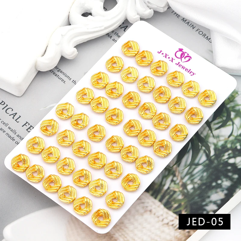 

JXX JED-05 Jtrendy creative design butterfly gold plated brass jewelry stud earring
