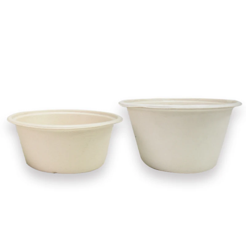 

12oz Flat Bottom Disposable Bagasse Paper Bowl Custom Packaged for Customers
