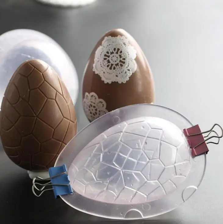 

3D Large Easter Egg Plastic Candy Chocolate Mould, Chocolate color