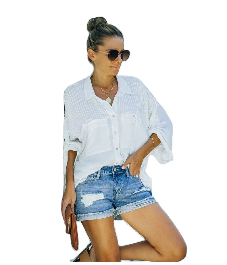 

Hot Style Zipped Button 2021 Summer Fashion Shorts Women Ripped Jeans