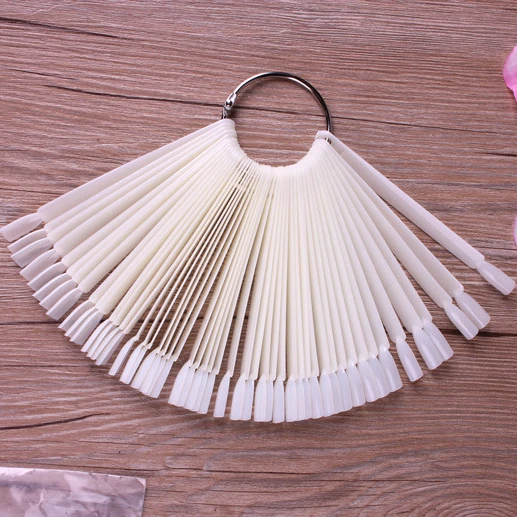 

50 Piece Manicure Tools Display Board Acrylic UV Gel Polished False Circle Full Cover Nail Tip Fan Natural Manicure Tools