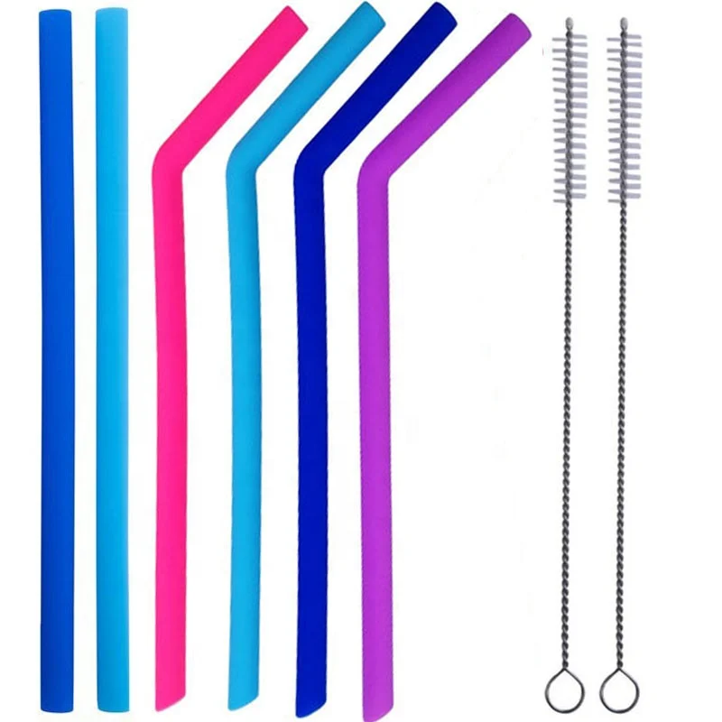 

Silicone Straws Drinking Straws Amazon Hot Sale Reusable Straws with BPA free Silicone, Conventional 12 colours in stock