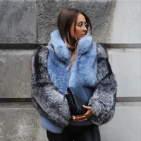 

Reversible Fur Coat Genuine Blue Fox Fur Jacket Stylish Overcoats For Winter