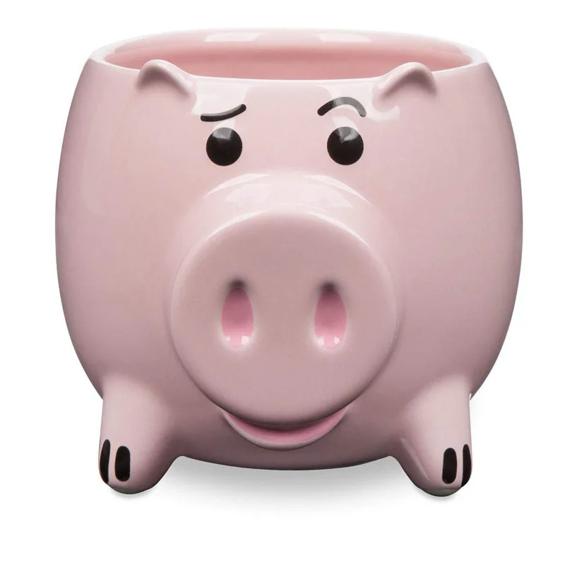 

UCHOME 3D Cute pink ceramic pig shaped mug, 2 colors can be choosed