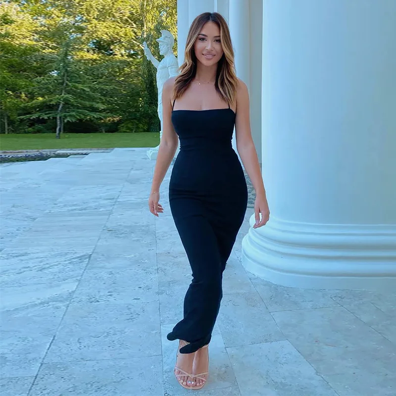 

Lygens New Sleeveless Spring Summer Halter Open Back Sexy Woman Party Culb Evening Bodycon Elegant Dress, Customized color