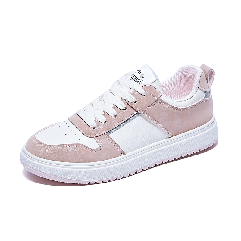 

Best Selling Classice Height Increasing Pink Pu Breathable Casual Sneakers for Women, Black/pink