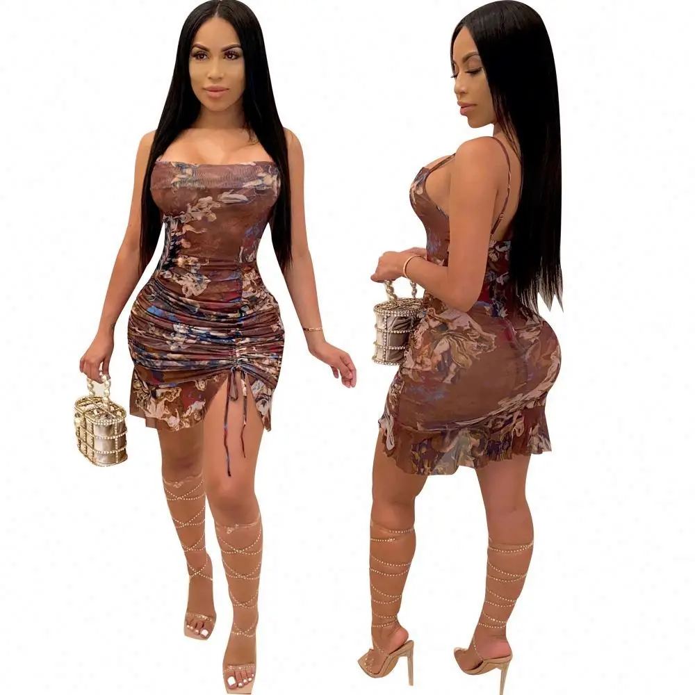 

New trend sexy women clothing sling dresses plus size women clothing dresses pleated women dress summer