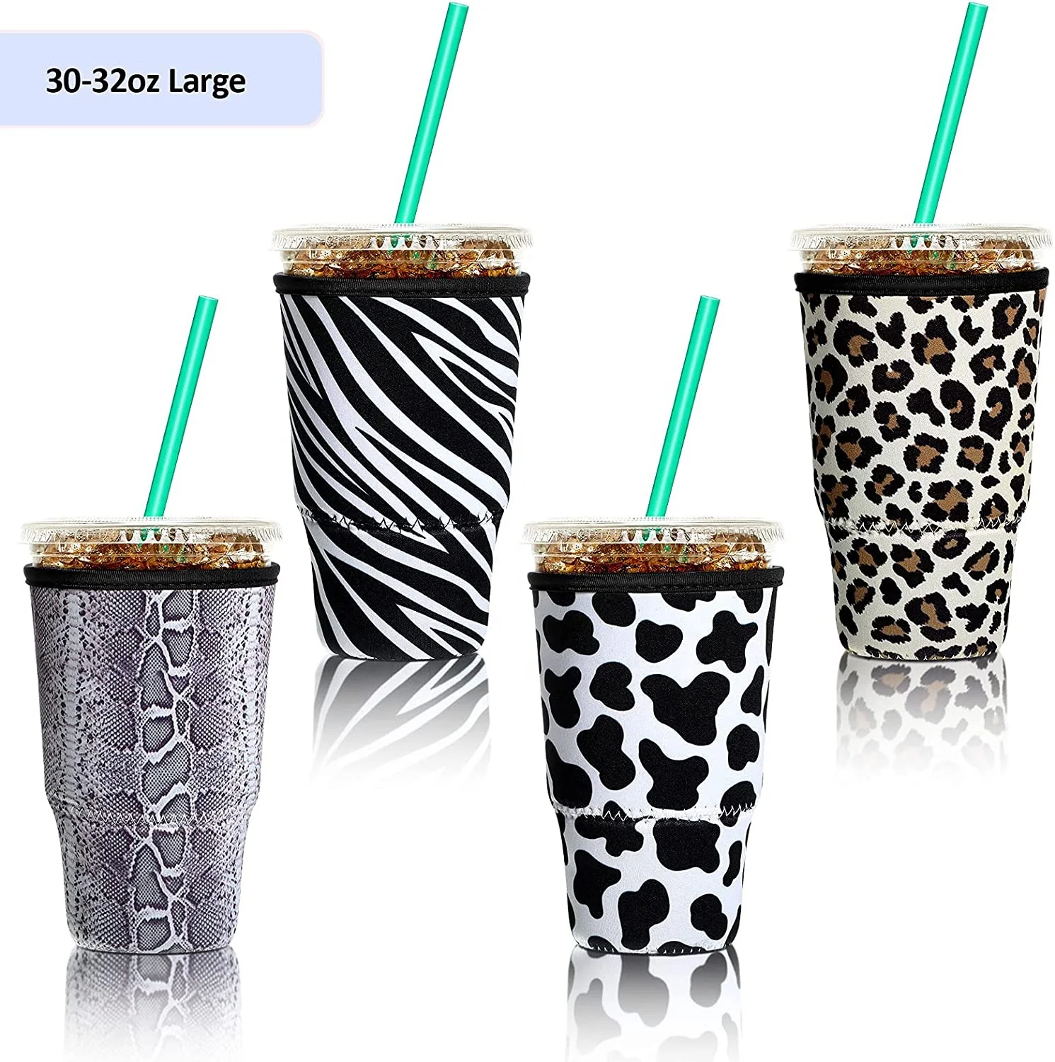 

Summer Cold Drink Coffee Holder Neoprene Insulator Large Size 30-32 OZ Custom High Quality Ice Coffee Sleeves, Customized color