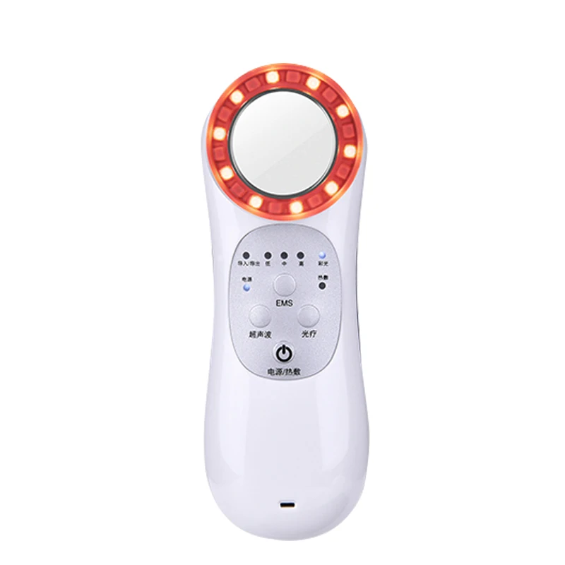 
6 in 1 Multi functional Facial Beauty Instrument RF EMS LED Color Light Skin Care Massager 